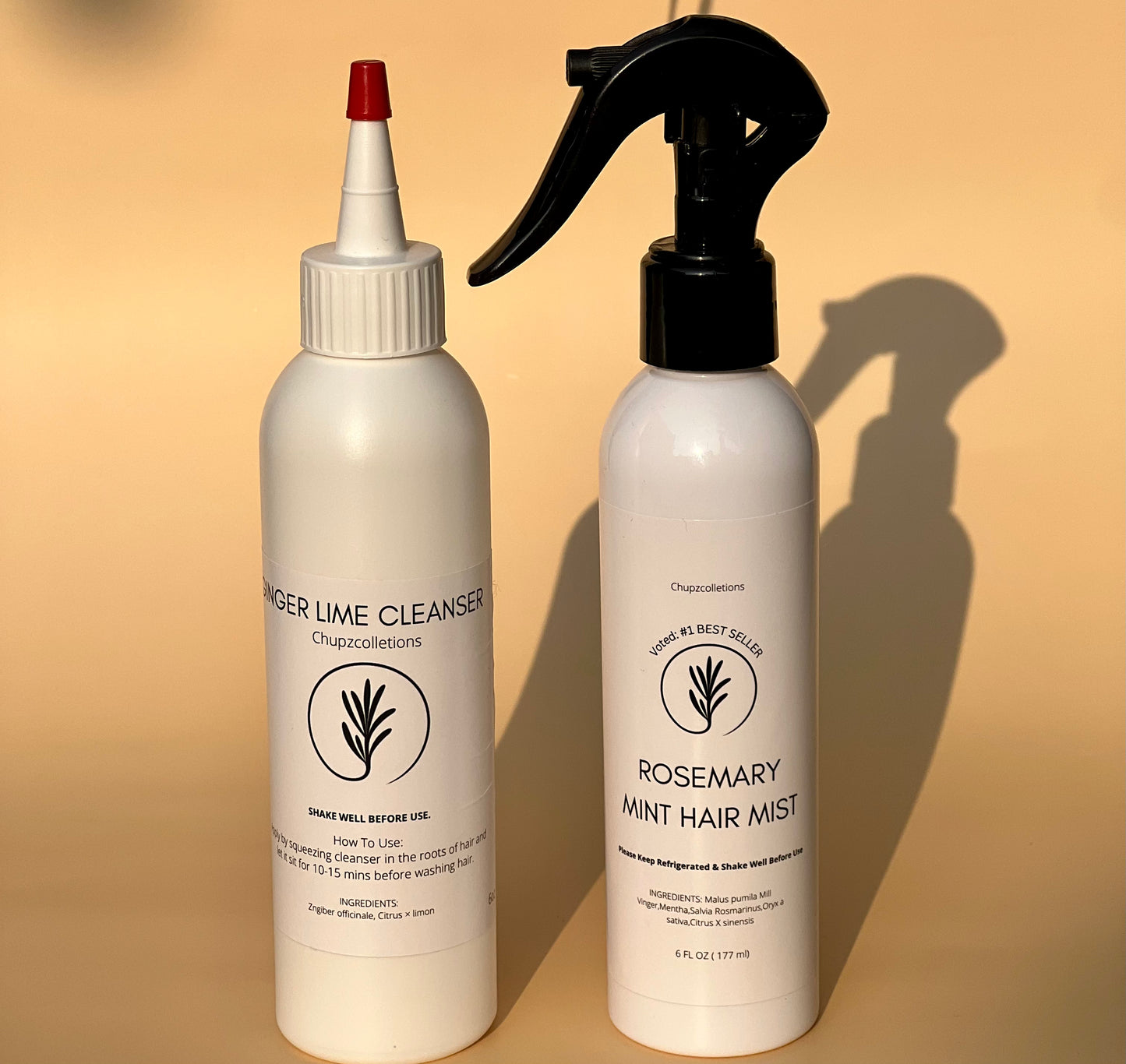 Rosemary Mint Hair Mist & Ginger Lime Cleanser Bundle