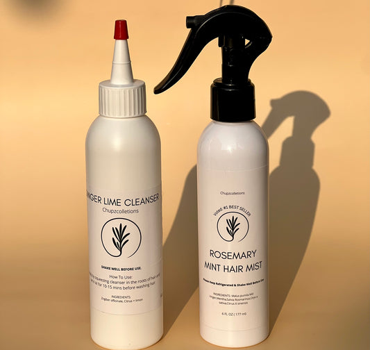 Rosemary Mint Hair Mist & Ginger Lime Cleanser Bundle