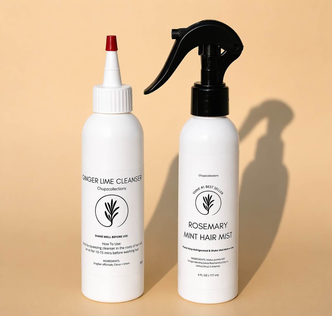 Rosemary Mint Hair Mist & Ginger Lime Cleanser Bundle
